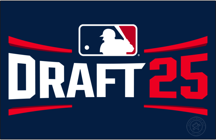  MLB Draft Logo Primary Dark Logo (2025) - The 2025 MLB Draft logo features a new design for the event for the first time in four years. 