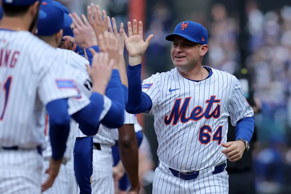 New York Mets manager Carlos Mendoza (64).Brad Penner-Imagn Images