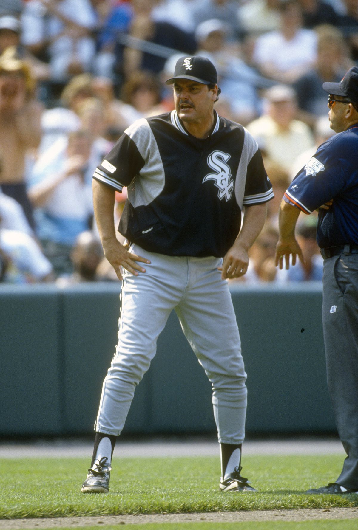 Terry Bevington argues with the umpire