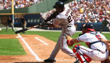 This Day in Braves History: Braves beat the Giants 11-6, despite Barry Bonds homering twice