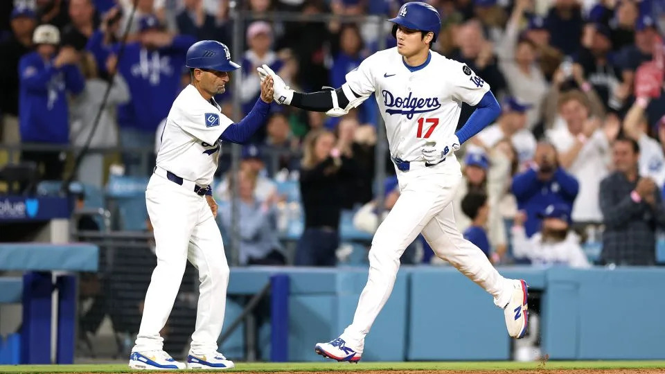 Ohtani (No. 17) has shone despite the Dodgers' poor run of recent results. - Luke Hales/Getty Images