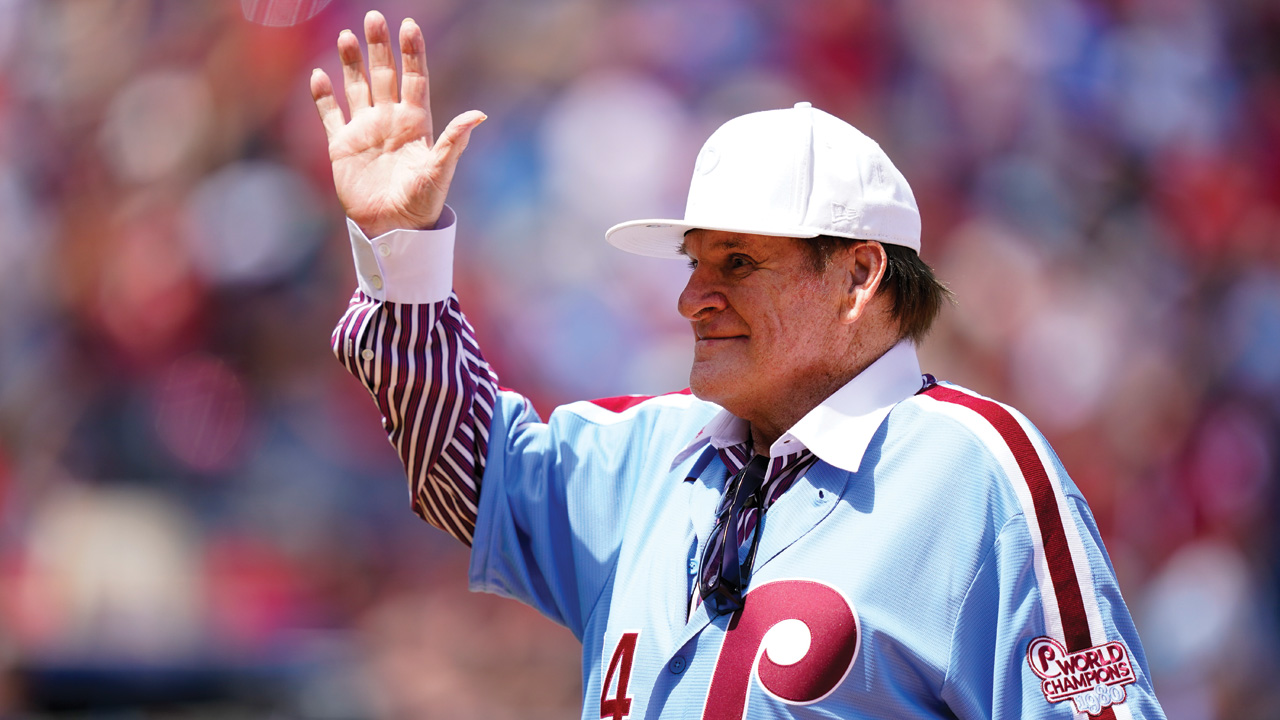 Former Phillies player Pete Rose during an alumni day event before a baseball game between the Phillies and the Washington Nationals, Sunday, Aug. 7, 2022, in Philadelphia.