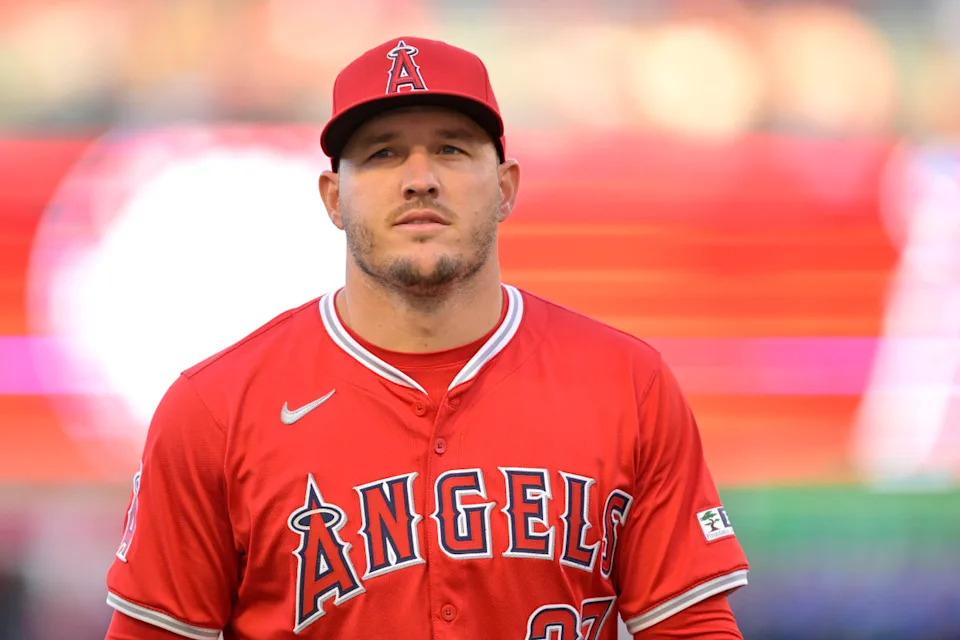 Los Angeles Angels outfielder Mike Trout (27)Jayne Kamin-Oncea-Imagn Images