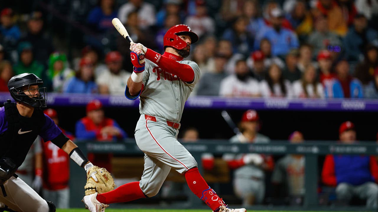 Schwarber hits 300th homer as Phillies rally past Rockies to move into 1st place