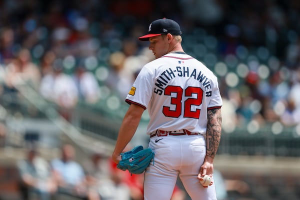 Braves starter AJ Smith-Shawver during last week's start against the Nationals.