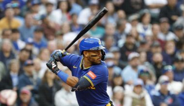 Julio Rodríguez is attacking on the first pitch