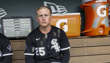 O’Hare today, gone tomorrow: Tim Elko heads back to Charlotte, and fellow first baseman Andrew Vaughn joins him in a perplexing roster shuffle. Chicago White Sox.