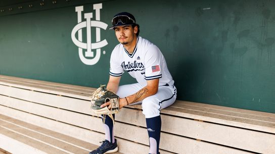 Colin Yeaman poses for a photo at Cicerone Field at Anteater Ballpark on May 7, 2025 in Irvine, California. 