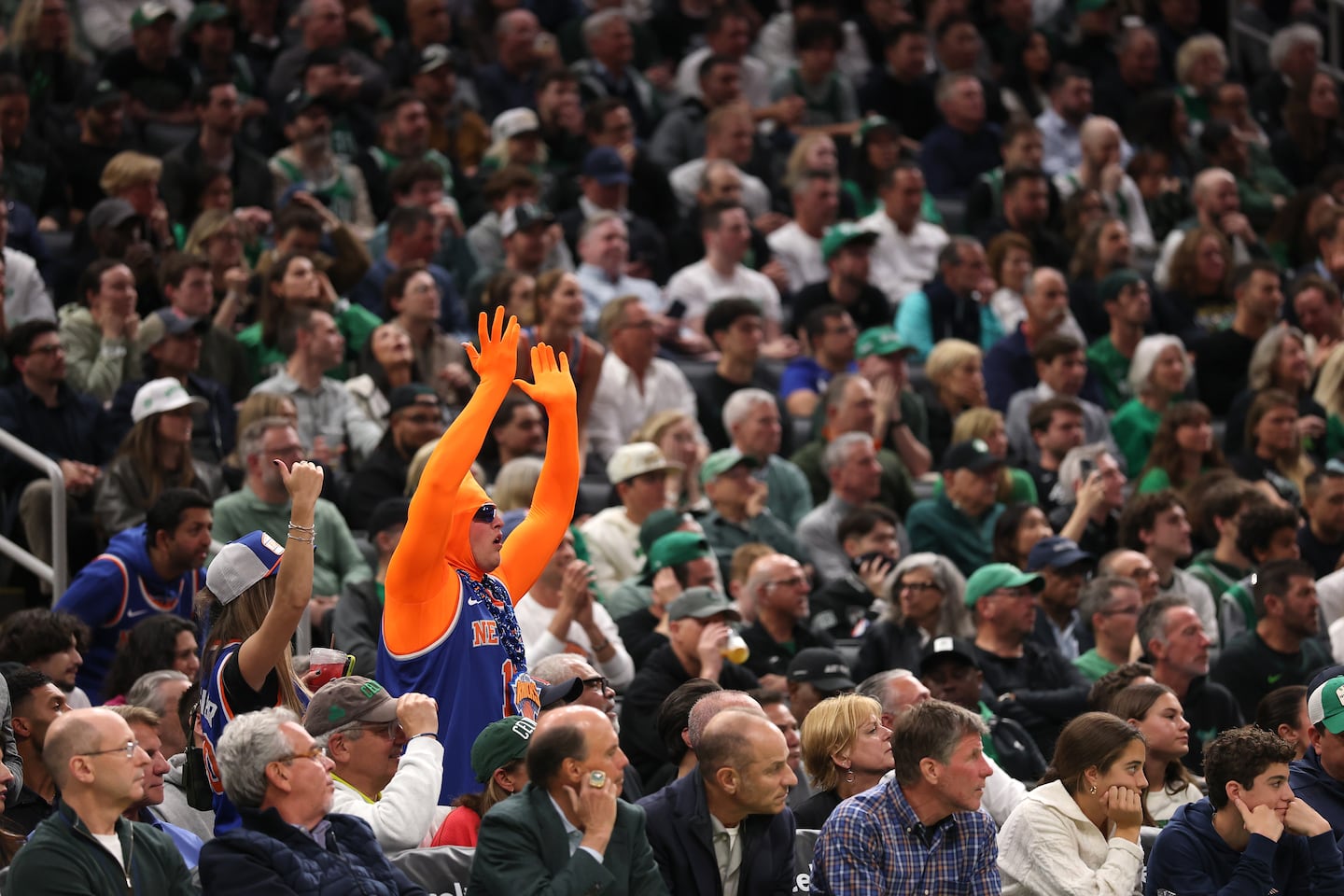 Some Knicks made their presence known at TD Garden at Game 1 on Monday night.