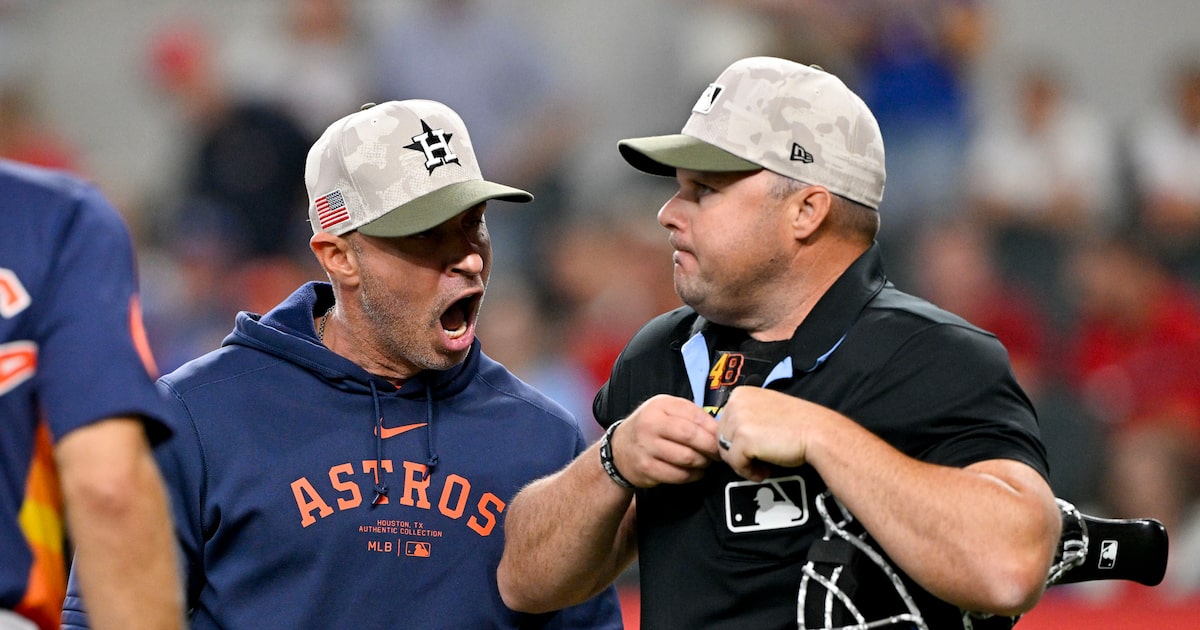 Astros manager Joe Espada ejected during Sunday’s series finale vs. Rangers