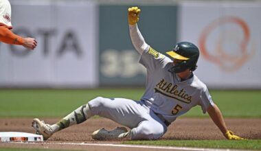 Athletics shortstop Jacob Wilson leaves game vs. Angels after getting hit by pitch on left forearm