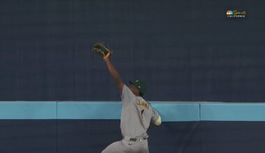 Denzel Clarke robs homer with wild wall-scaling catch vs. Blue Jays – NBC Sports Bay Area & California