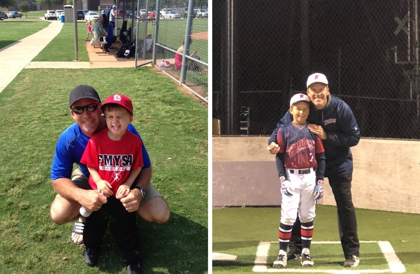 Trophy Club Byron Nelson coach Mike Killian and his son, Flower Mound Marcus sophomore...