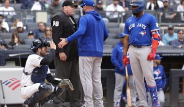 Toronto Blue Jays superstar Vladimir Guerrero Jr snaps on umpire