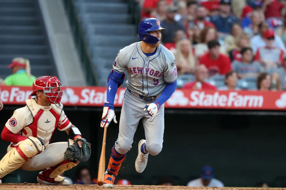 New York Mets left fielder Brandon NimmoKiyoshi Mio-USA TODAY Sports