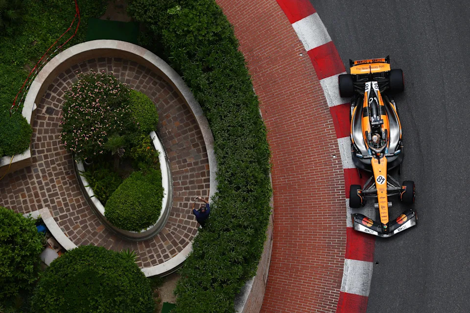 Oscar Piastri (McLaren) during a practice session in Monaco. (Bryn Lennon/Formula 1 via Getty Images)