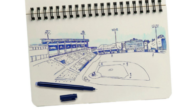 A sketchbook tour of the Tampa Bay Rays' temporary ballpark