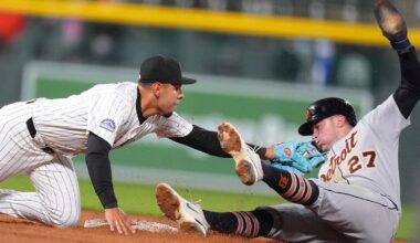 Tigers outlast Rockies, win series opener, 8-6, in 10 innings