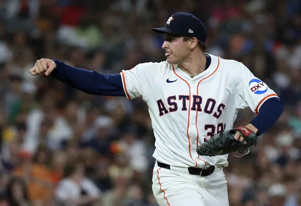 Former New York Yankees prospect and current Houston Astros pitcher Hayden Wesneski.© Thomas Shea-Imagn Images