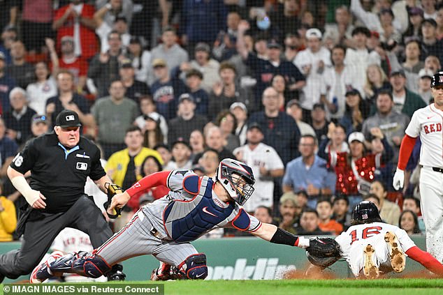 Miller was the home-plate chief for the American League tilt between the Twins and Red Sox