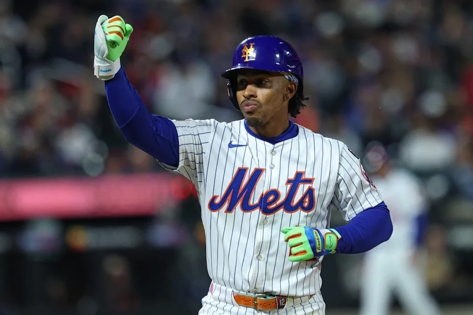 New York Mets shortstop Francisco Lindor (12).© Vincent Carchietta-Imagn Images
