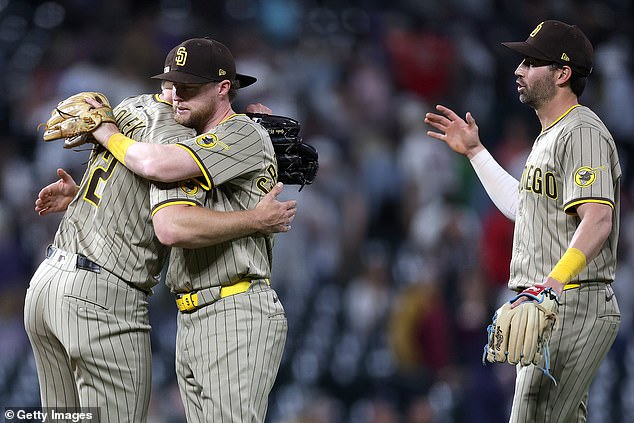 It was an incredible night for Stephen Kolek (left) of the San Diego Padres at Coors Field