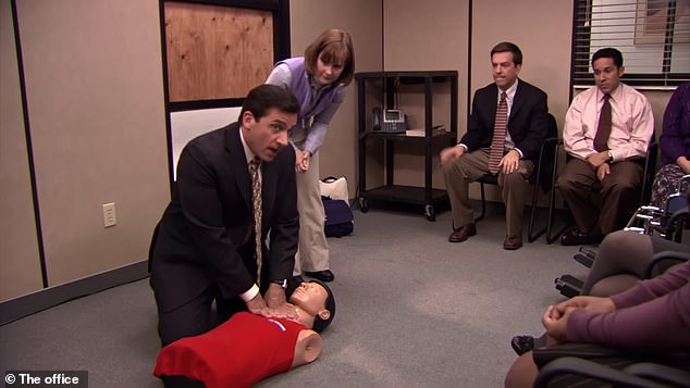 This method was popularized by an episode of 'The Office' where an instructor used the 1977 disco hit to teach Michael Scott, played by Steve Carrell, who was practicing CPR on a dummy