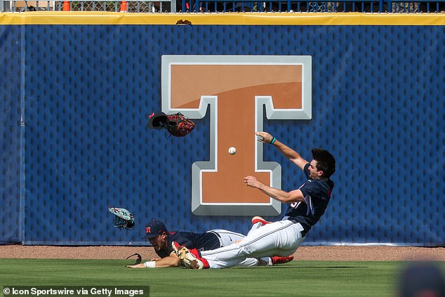 The two then collided with each other at full speed and weren't able to make a play on the ball