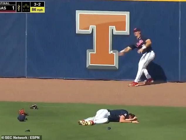 Moerman got up to field the ball as Humphrey lay motionless. Humphrey returned to play for the rest of the game, but Moerman suffered a head injury and a knee sprain on the collision.