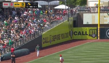 Kotsay is seen walking towards the left-field corner, where he could access the clubhouse