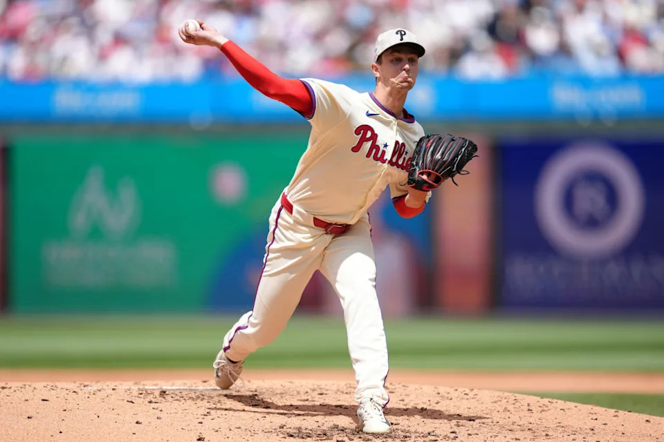 Philadelphia Phillies starting pitcher Mick Abel (40) throws a pitch against the Pittsburgh Pirates in the third inning at Citizens Bank Park.Kyle Ross-Imagn Images