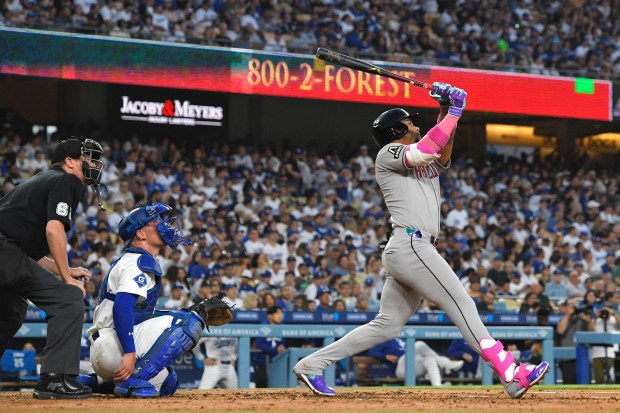 The Arizona Diamondbacks’ Ketel Marte hits a solo home run...