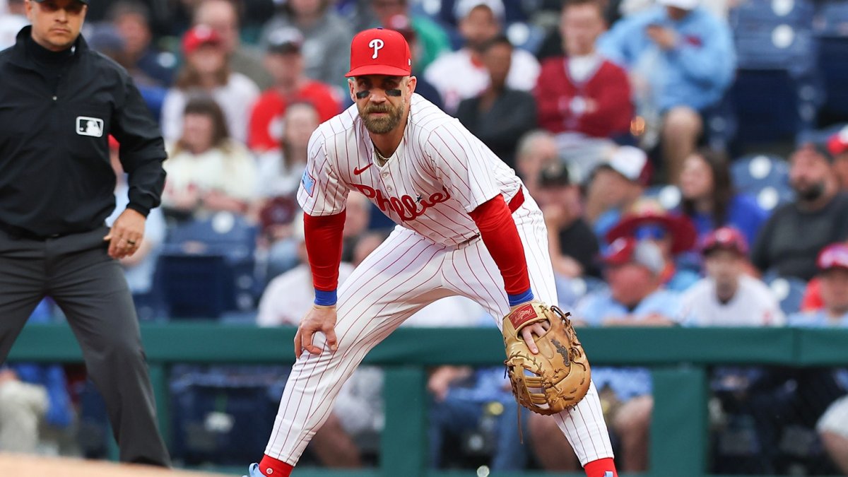 Bryce Harper out for Phillies-Braves doubleheader after HBP, but doing ‘a lot better than we expected’ – NBC Sports Philadelphia