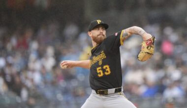 Pittsburgh Pirates' Mike Burrows pitches during the third inning of a baseball game against the New York Yankees, Saturday, Sept. 28, 2024, in New York. (AP Photo/Frank Franklin II)