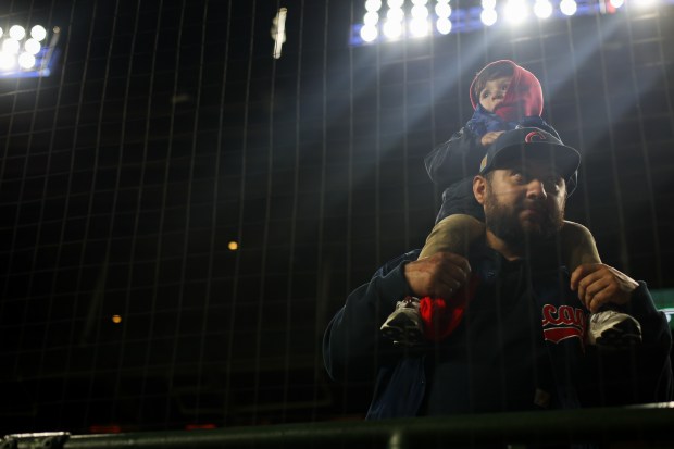 Cubs fans wait for player autographs after a game against the Rockies on May 28, 2025, at Wrigley Field. (Audrey Richardson/Chicago Tribune)