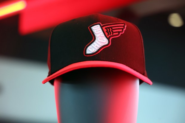 The White Sox unveil new Nike City Connect Series uniforms, including caps, Monday, April 28, 2025, at 167 Events in Chicago. (Terrence Antonio James/Chicago Tribune)