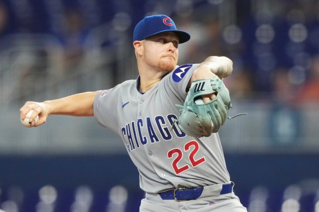 Cubs starter Cade Horton delivers during the first inning against the Marlins on May 21, 2025, in Miami. (Lynne Sladky/AP)