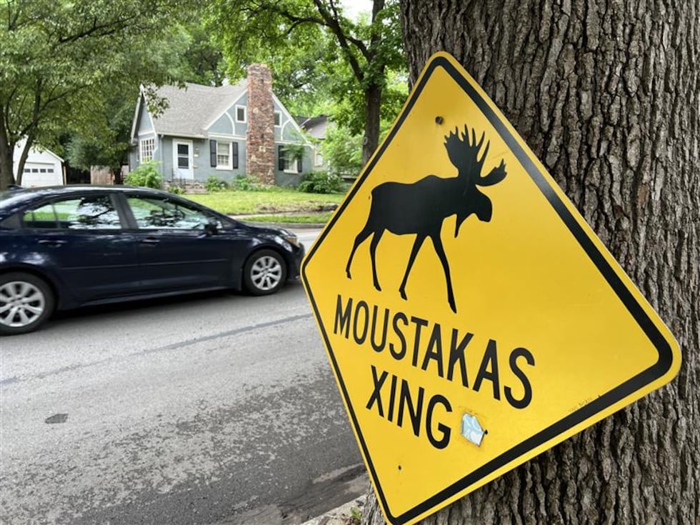 A Moustakas-themed road sign on Rockhill road has delighted passersby ever since it went up in...