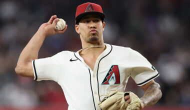 Relief pitcher Justin Martinez #63 of the Arizona Diamondbacks...