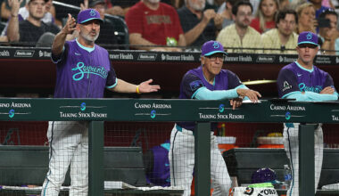 Manager Torey Lovullo #17 of the Arizona Diamondbacks...