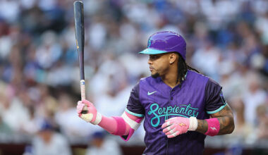 Ketel Marte #4 of the Arizona Diamondbacks...