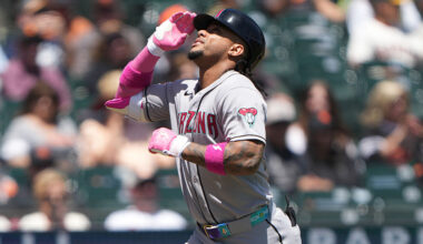 Ketel Marte #4 of the Arizona Diamondbacks...