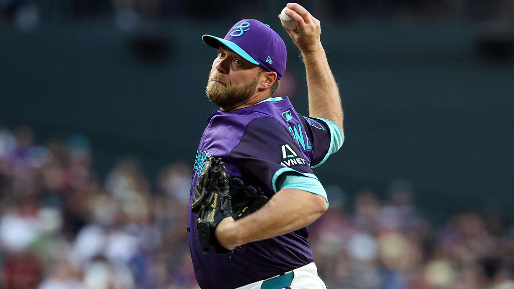 Starter Corbin Burnes #39 of the Arizona Diamondbacks...