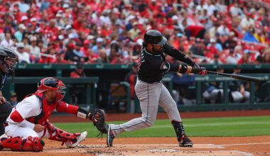 Eugenio Suárez #28 of the Arizona Diamondbacks...