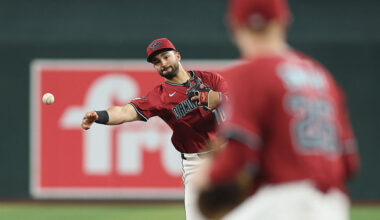 Infielder Jordan Lawlar #10 of the Arizona Diamondbacks...