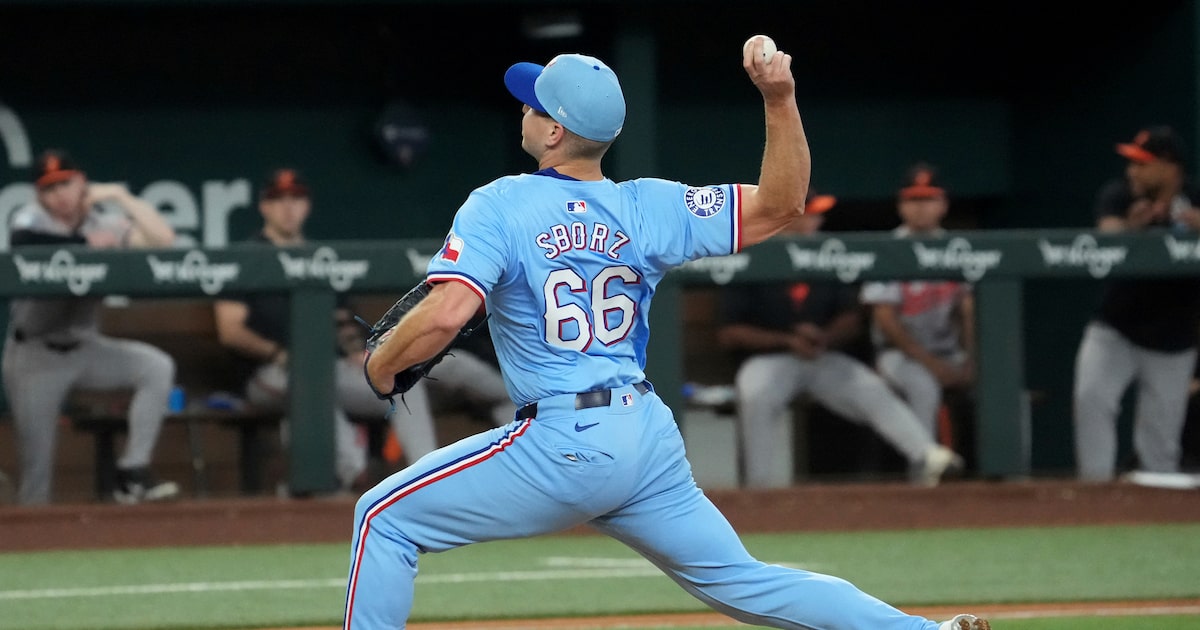 Rangers’ Josh Sborz keeping pace with ambitious timeline for return from elbow surgery