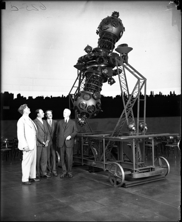 Professor Philip Fox, from left, who was in charge of...