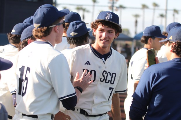 St. John Bosco reliever Jack Champlin, who played most of...
