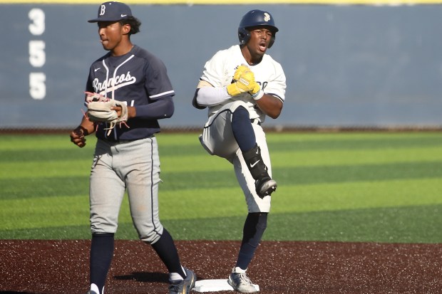 St. John Bosco junior James Clark reacts at second base...
