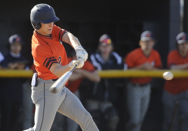 Naperville North's Matt Sonnenschein bats against Neuqua Valley 